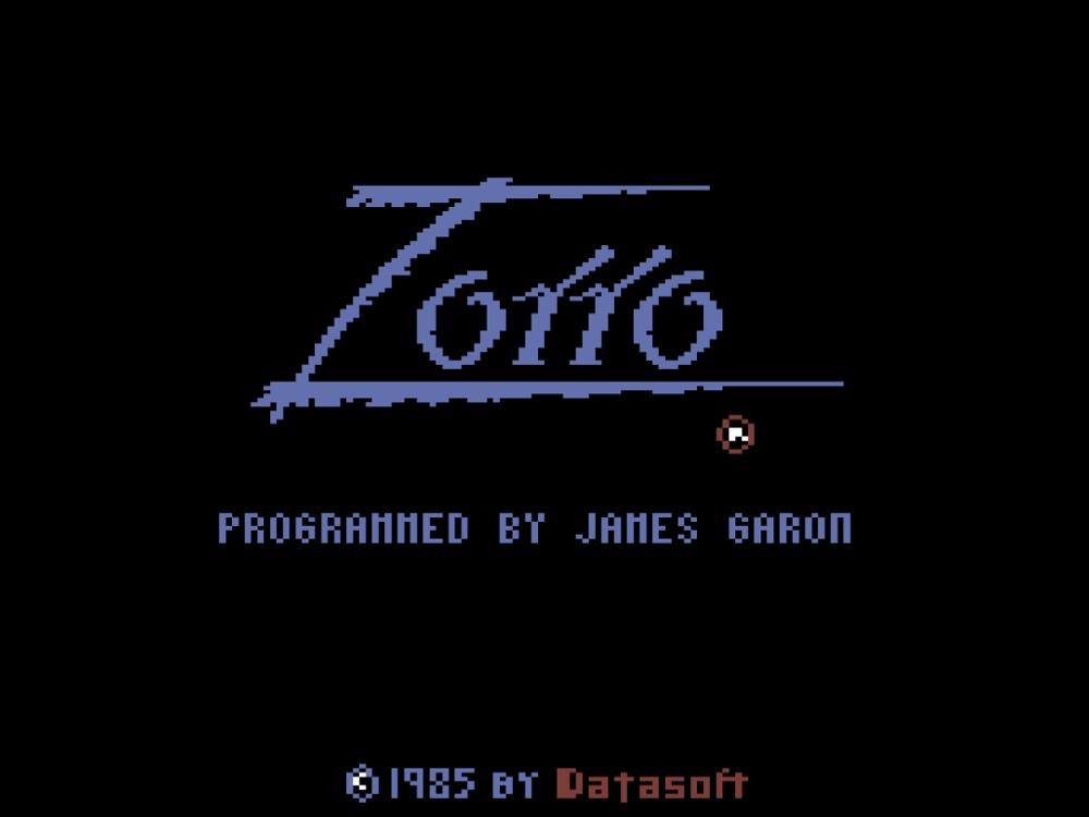 Title Screen of Zorro for Commodore 64